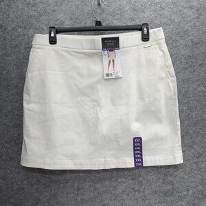 Rafaella Women's Activewear Pull On Skort Shorts Golf Tennis, White, XXL, NEW